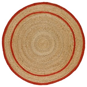 Кръгъл килим в червено-естествен цвят ø 90 cm Mahon - Universal