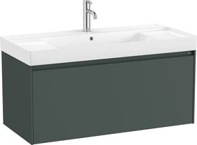 Конзолен шкаф за баня A851686513, Roca, с умивалник, зелен мат, 100х46х50.5см