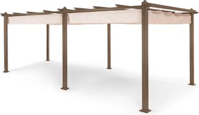 Blumfeldt Pantheon Rust, пергола, алуминиева четириъгълна тръба, 3 × 6 м, 4 ъглови стълбове, непромокаема