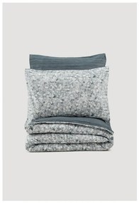 Бяло-сиво двойно удължено спално бельо от памук Renforcé 260x220 cm Molly – Mijolnir