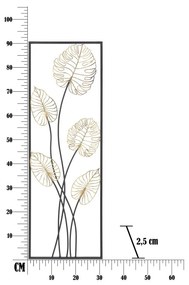 Метална декорация за окачване с десен на листа Mauro Ferretti -B-, 31 x 90 cm Luxy - Mauro Ferretti