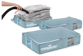 Вакуумни пластмасови кутии за съхранение под леглото в комплект 3 бр. 65x45x15,5 cm Blue Edition – Compactor
