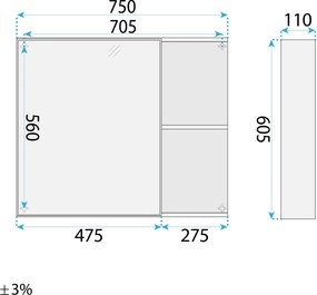 Комплект мебели за баня с мивка Gama T25023 HHL 80CM