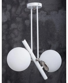 Висяща лампа със стъклен абажур в сребристо-бяло ø 15 cm Libra - Squid Lighting