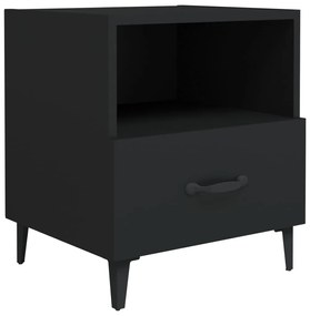 812026 vidaXL Нощно шкафче, черно, инженерно дърво