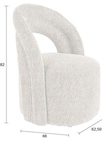 Кремаво въртящо се кресло от букле Seina – Dutchbone