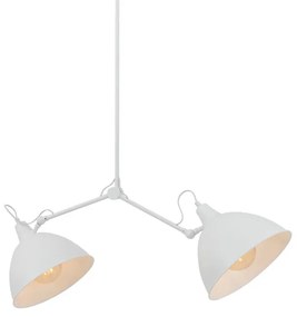 Бяла висяща лампа с метален абажур 104x104 cm Coben - CustomForm