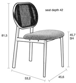 Сив ратанов трапезен стол Spike - Zuiver