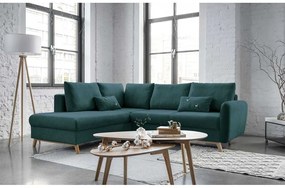 Тюркоазен ъглов разтегателен диван ляв ъгъл, Scandic Lagom - Miuform