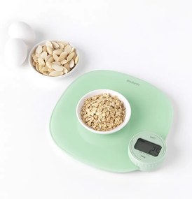 Кухненска везна Brabantia Tasty+ 1001254, До 5 кг, Без нужда от батерии, ТАРА, Дигитален дисплей, Светлозелен