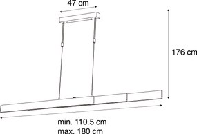Регулируем висящ лампа черен с димируем LED - Lamba
