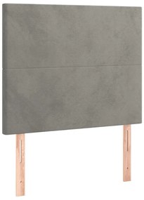 3116088 vidaXL Горни табли за легло, 2 бр, светлосиви,90x5x78/88 см кадифе