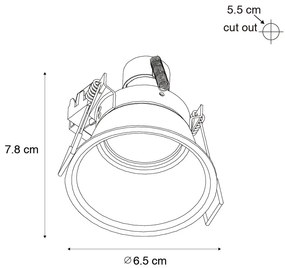 Комплект от 12 вградени прожектора бели GU10 35mm IP44 - Dept