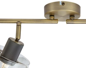 Дизайнерски таванен прожектор бронз с прозрачно стъкло 4 светлини - Domo