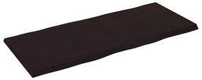 364032 vidaXL Плот за маса тъмнокафяв 140x60x(2-4) см обработен масивен дъб