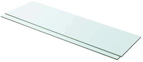3051586 vidaXL Рафтове, 2 бр, панели прозрачно стъкло, 100x30 см
