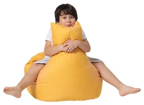 Жълт детски чувал за сядане Baton - Floriane Garden