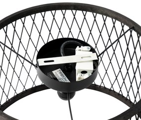 Рустикална таванна лампа черна ратан 40 см IP44 - Calamus