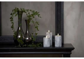 LED свещ от сив и бял бетон, височина 15 см Flamme Marble - Star Trading