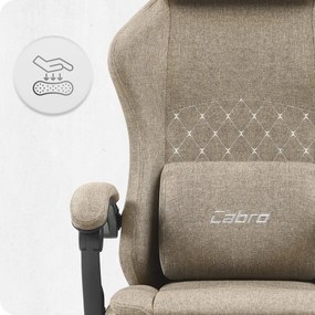 CABRO C503 дизайнерски геймърски стол с подложка за крака, до 150 кг, бежов