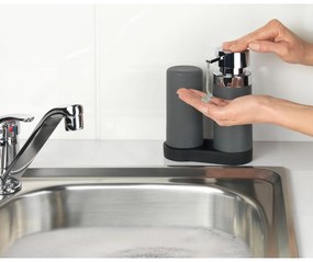 Комплект от 2 сиви дозатора за препарат с тавичка Squeeze, 250 ml Easy Squeez-e - Wenko