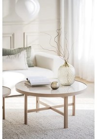 Кръгла масичка за кафе с керамичен плот естествена 90x90 cm Marsden – Rowico