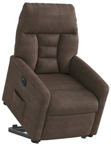 3303100 vidaXL Електрически изправящ реклайнер, кафяв, микрофибърен текстил