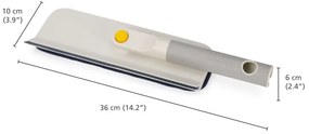 Моп за почистване на стъкла 2в1 Joseph Joseph CleanTech 6500014, 36 см, Сгъваема дръжка, Сив/Жълт