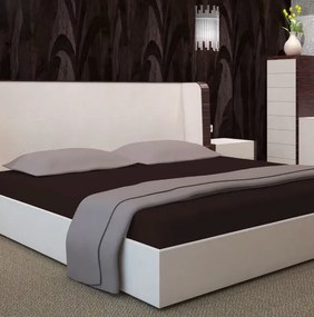 Тъмнокафяв чаршаф с ластик - памучен сатен Šírka: 160 cm | Dĺžka: 200 cm