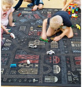 Черен двустранен детски килим , 140 x 200 cm Ülejõe - Narma