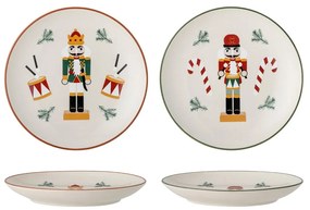 Кремави десертни глинени чинии в комплект от 2 бр. с коледни мотиви ø 16 cm Jolly – Bloomingville