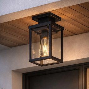 Модерна външна таванна лампа черна със сензор за движение IP44 - Rotterdam