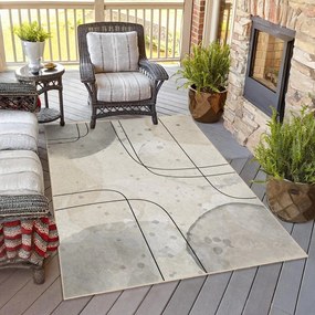 Сиво-кремав килим подходящ за пране 160x230 cm Simple Lines – Mila Home