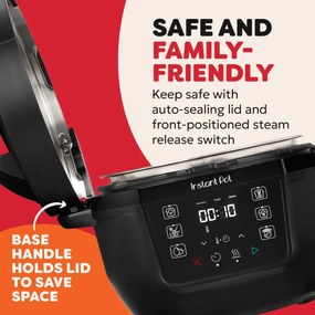 Мултикукър Instant Pot Classic Mini 140800001, 800W, 3.8 л, 7 програми, Favorite бутони, LCD дисплей, Неръждаема стомана, Черен