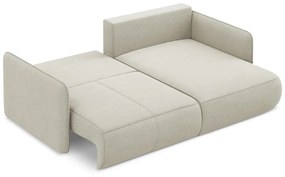 Кремав разтегателен ъглов диван с място за съхранение (десен ъгъл) Nanea – Makamii