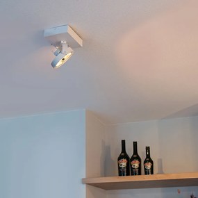 Дизайнерски таванен прожектор бял, въртящ се и накланящ се - Go