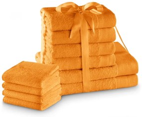 Оранжеви памучни хавлии и кърпи за баня в комплект от 10 бр. от тери Amari – Restilo