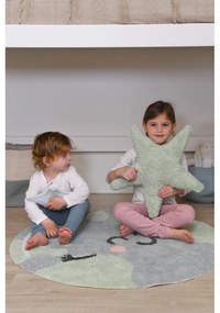 Син ръчно изработен памучен детски килим подходящ за пране ø100 cm Big Big World – Lorena Canals