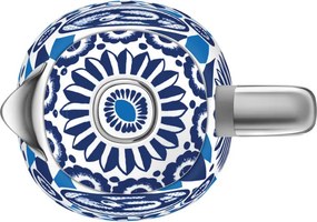 Електрическа кана SMEG Dolce & Gabbana KLF03DGBEU, 2400 W, 1.7 л, 360° основа, Гланцово покритие, Средиземноморско синьо