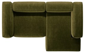 Зелен ъглов диван от рипсено кадифе (десен ъгъл) Bergano – Cosmopolitan Design