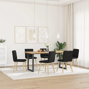 3315627 vidaXL Трапезни столове, 6 бр, черни, текстил