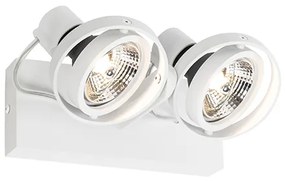 Модерен таванен прожектор бял 2-светлини GU10 70mm - Master