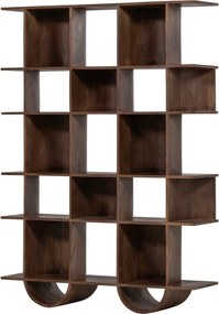 Тъмнокафява библиотека от масивно манго 130x180x35 cm Sinne – WOOOD