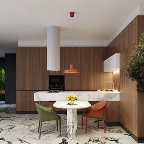 Оранжево висящо осветително тяло с метален абажур Vito – Sollux