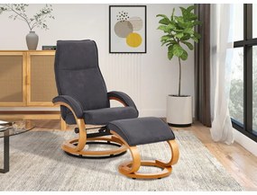 Комплект от сив фотьойл и табуретка за крака с текстилно покритие Rika Paprika - Støraa