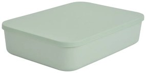 Светлозелена пластмасова кутия за съхранение с капак 35,5x25,5x8 cm – Homéa