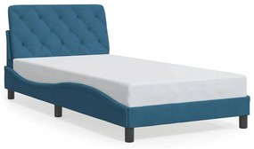 3207909 vidaXL Рамка за легло без матрак, синя, 100x200 см, кадифе