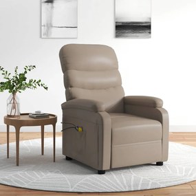 3073683 vidaXL Електрически масажен стол, капучино, изкуствена кожа