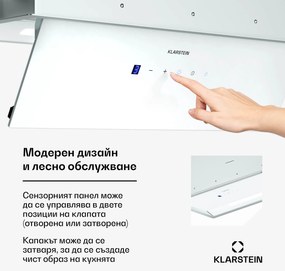 Klarstein Абсорбатор за вентилация, сензорно управление, извличане/рециркулация, EEK A+, 3 нива, LED, безшумен