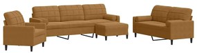 3278468 vidaXL Мека мебел от 4 части с възглавници и болстери кафяв кадифе